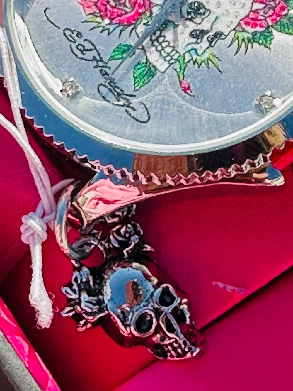 Ed Hardy “Love Kills Slowly” Pink & Silver Watch - RARE